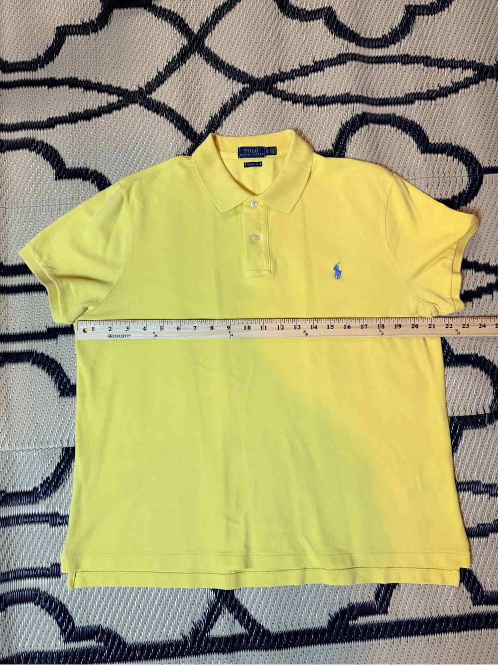 Men’s Polo by Ralph Lauren Yellow Cotton Polo Shirt Sz XL, preppy classic fit